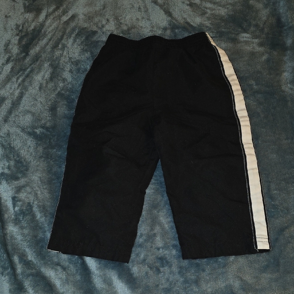 Okie Dokie Black and White Sweatpants with Contrast Stripe
